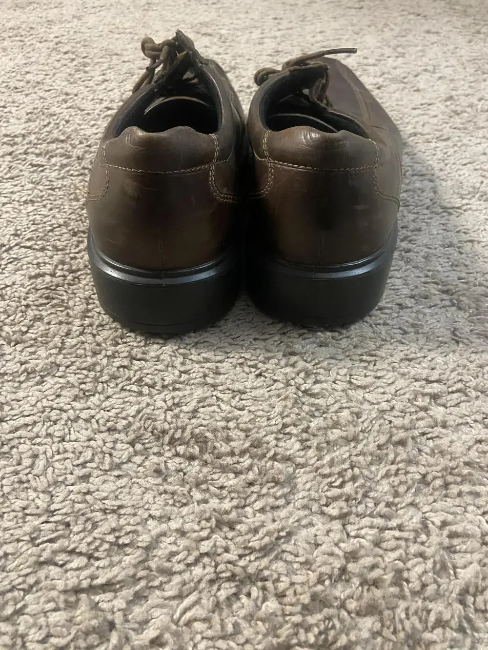 Ecco Biom Shoes Mens Size 11.5 Brown Leather Derby Oxford Lace Up Comfort